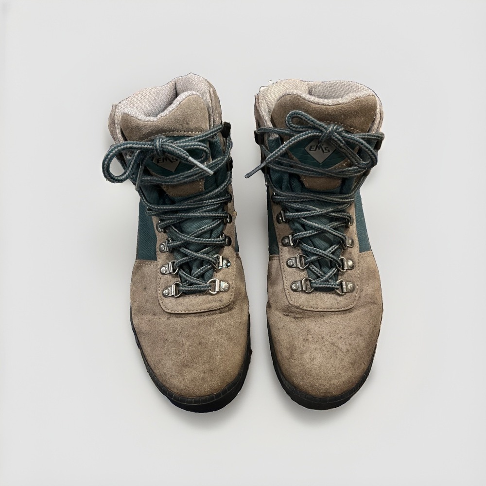 Vintage EMD Summit Boots Men's Size 9.5 Brown Suede Canvas Hiking Shoes